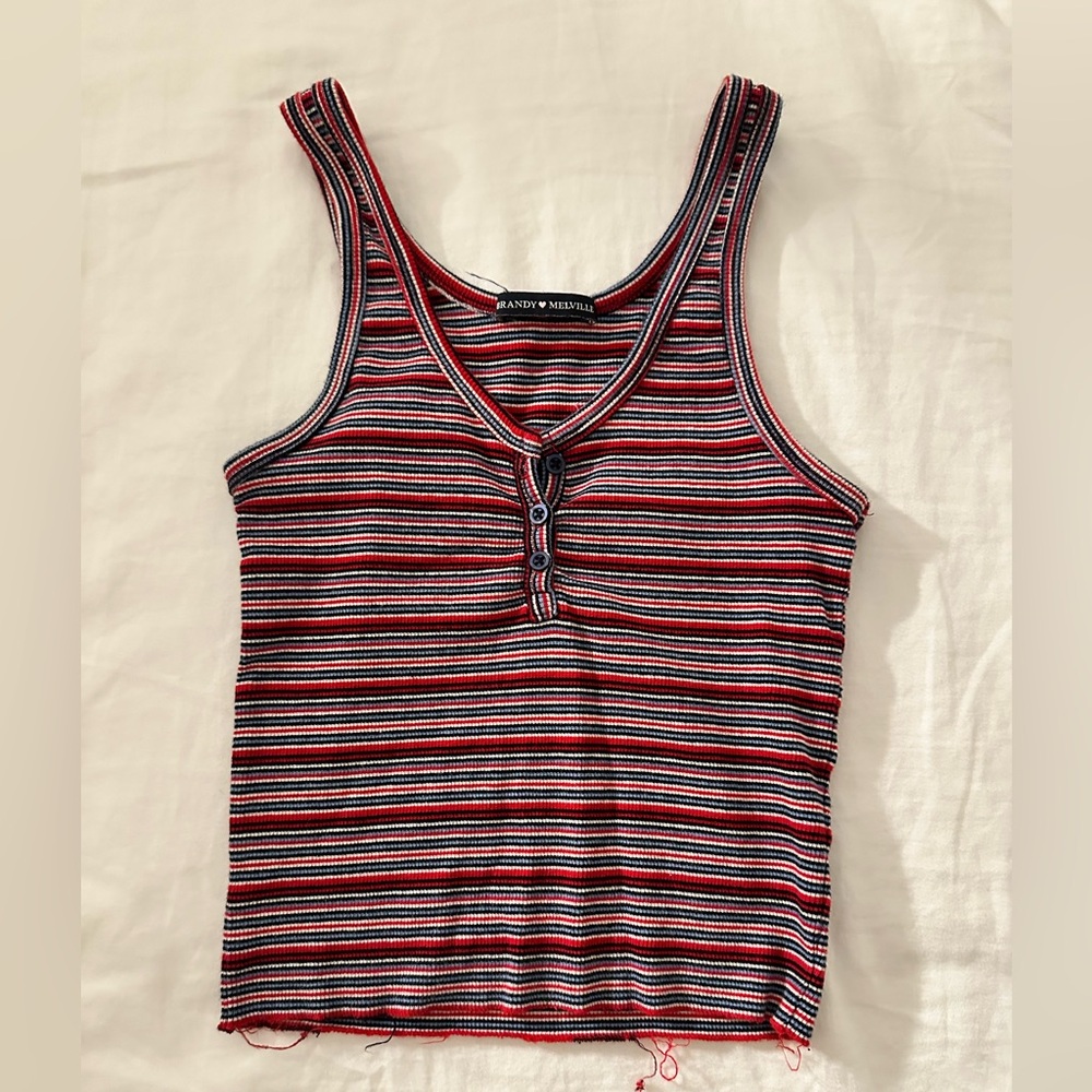 Brandy Melville Multicolor Striped Tank Top